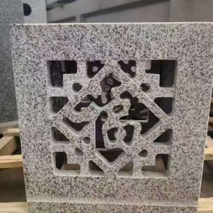 宜昌 芝麻白花岗岩镂空雕花灯笼